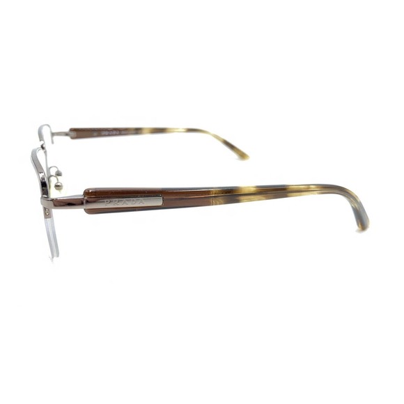 Prada VPR 51M 1BI-1O1 Bronze Brown Half Rim Eyeglasses Frames 54-17 135 Italy - Picture 7 of 12